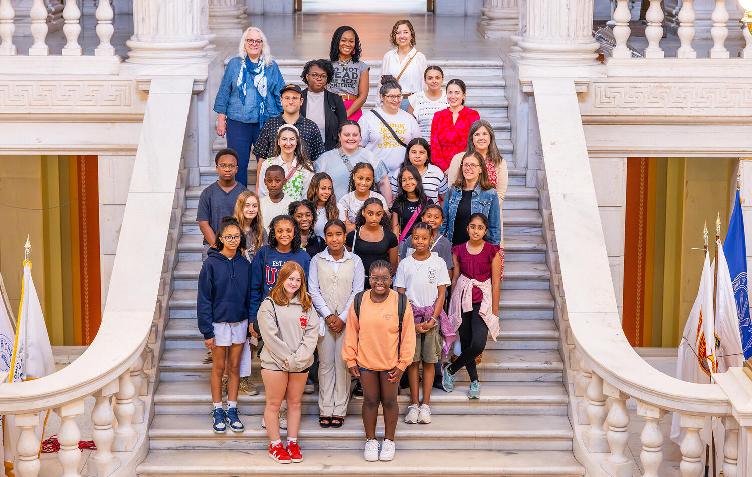 Justice Camp students tour the Rhode Island State House.