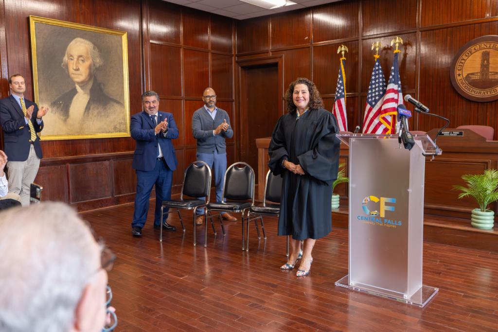 Debbie Gonzales wearing judicial robe