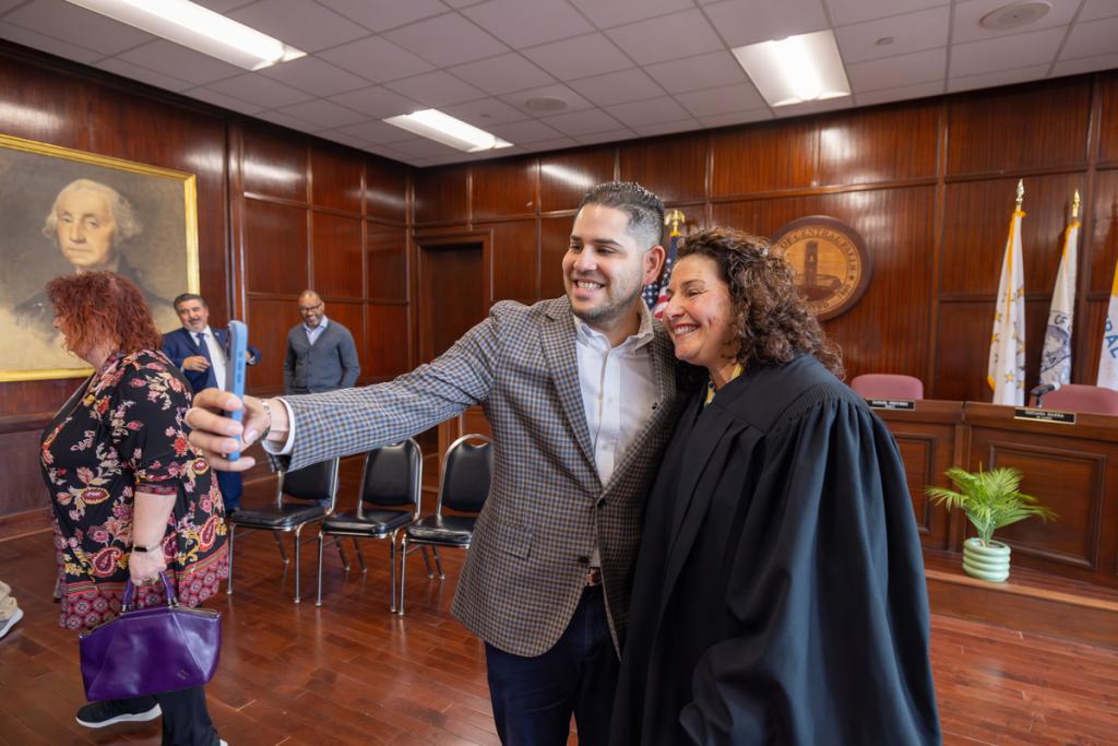 Taking a selfie with a family member