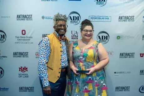 Nicole Dyszlewski accepting the ADI Disruptive Collaborator Award
