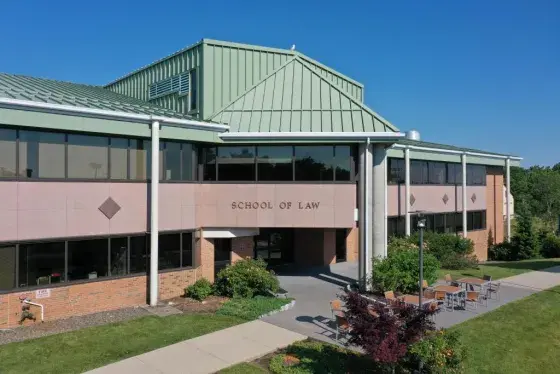Drone photo of the RWU Law Bristol Campus building