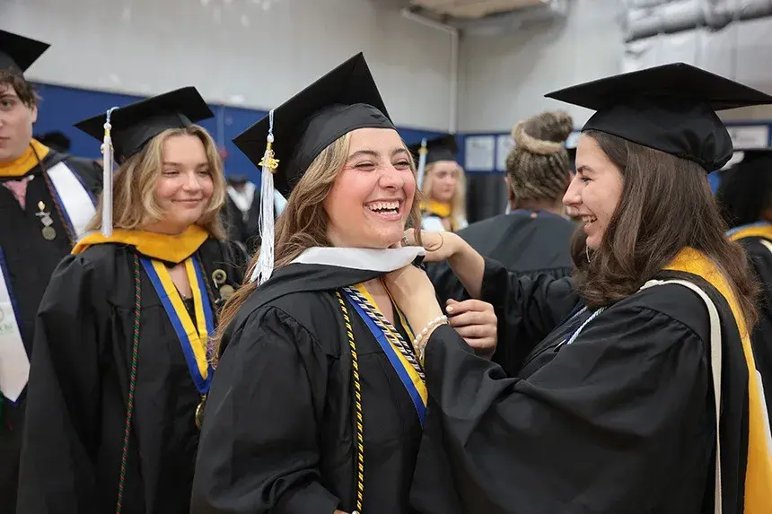 Soon to be graduates prepare for the procession