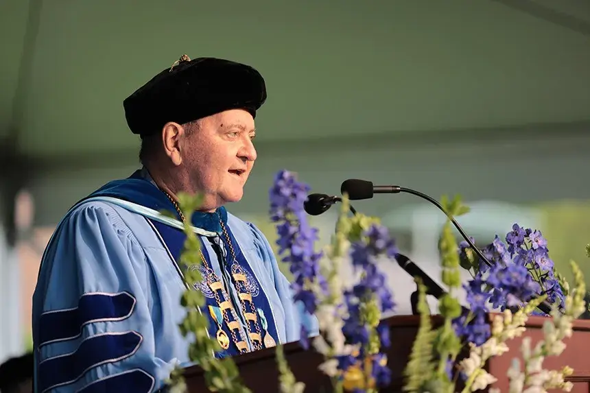 RWU President Ioannis Miaoulis addresses the crowd